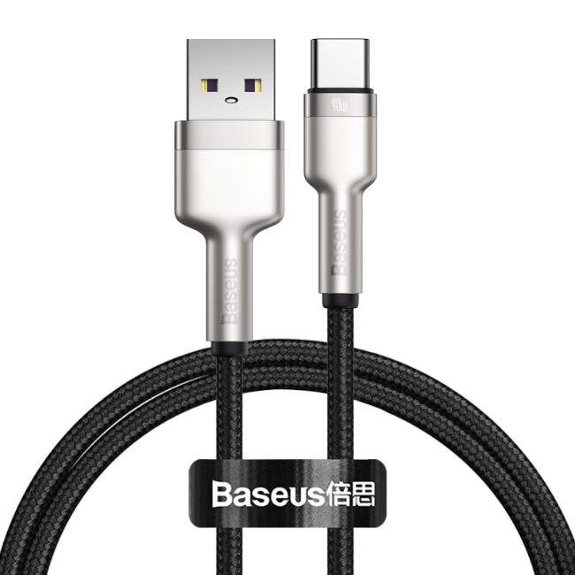 کابل شارژ تایپ سی Metal Data 40W بیسوس 2 متری CATJK-B01 Baseus Cafule Series Metal Data Cable USB to Type-C 40W CATJK-B01
